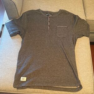 Five Four Charcoal Short Sleeve Henley